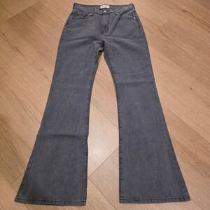 Etica Womens High Rise Flare Jeans Washed Grey Size 26 Fits 28x33 Retro Boho